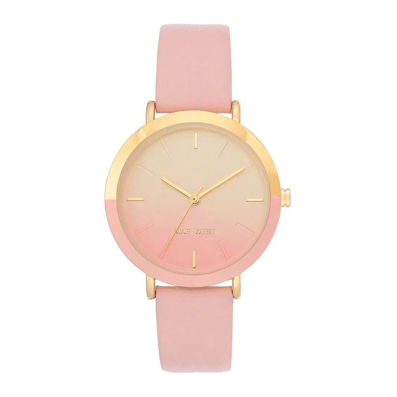 Reloj Nine West analogo cuero rosa para mujer