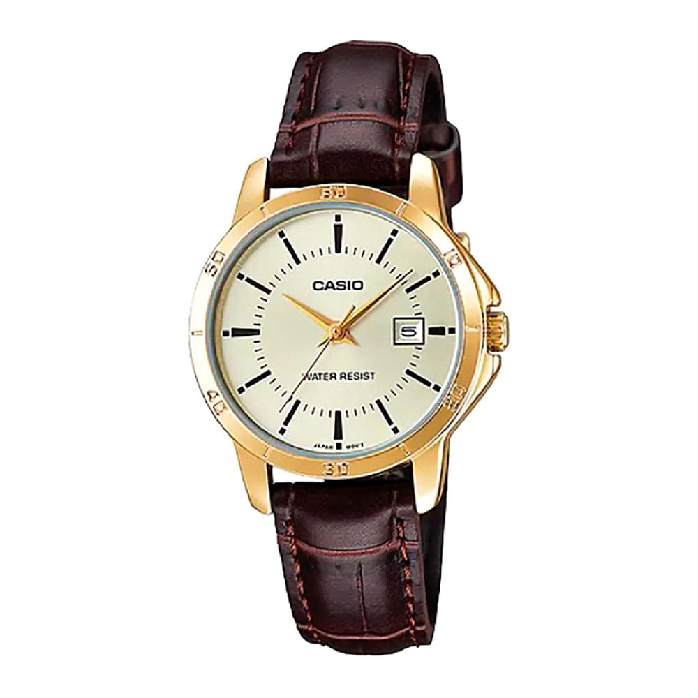 Reloj análogo cuero café mujer - Siman Nicaragua