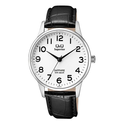 Reloj Q&Q análogo cuero negro para hombre
