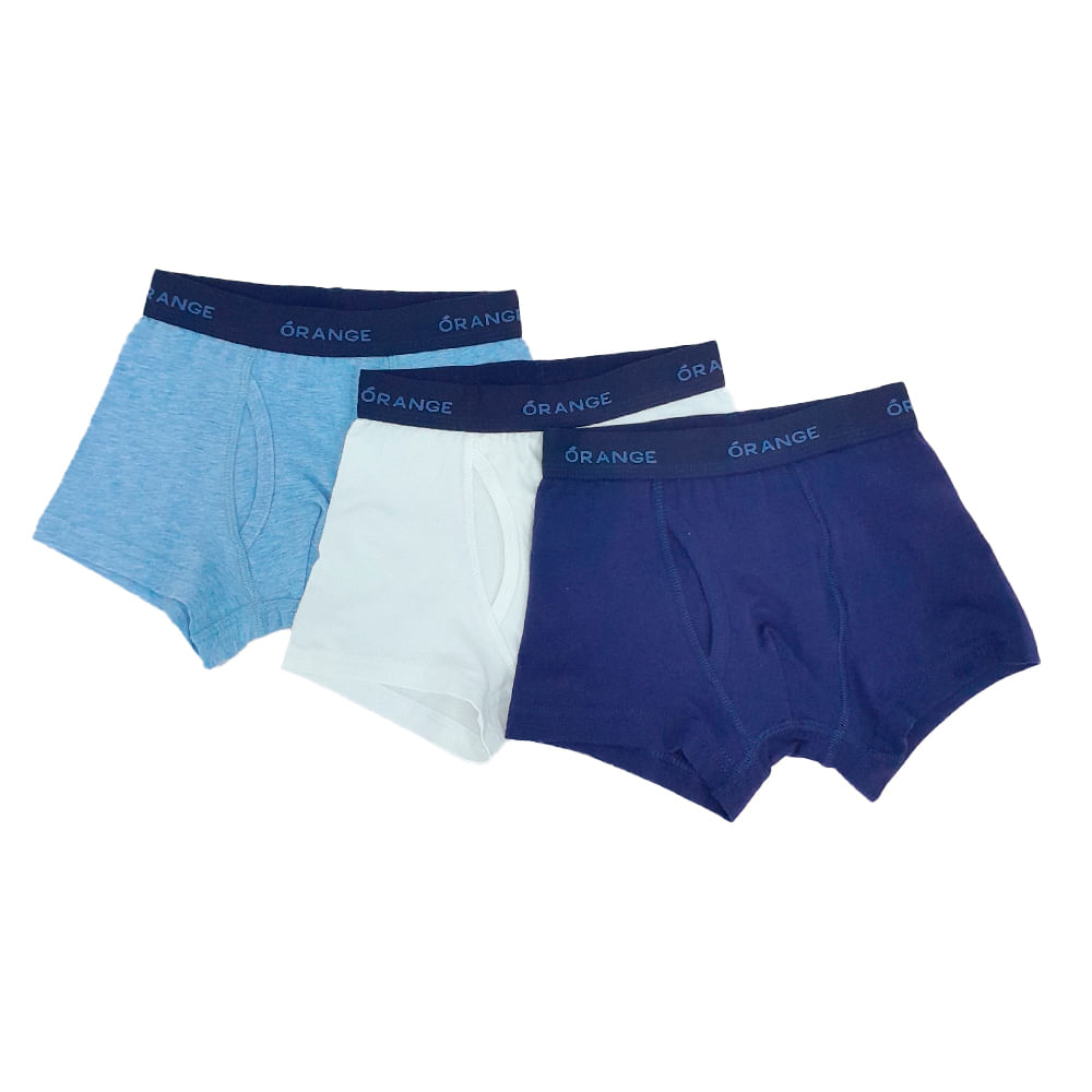 Set de 3 piezas ropa interior multicolor sólido para niño