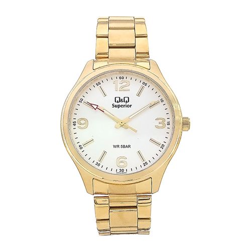 Reloj Q&Q análogo metálico dorado para hombre