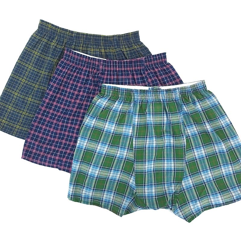 Pack de 3 boxers Fruit of the Loom cuadriculados para hombre