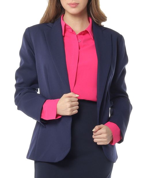 Chaqueta Sabrina sólido azul para mujer
