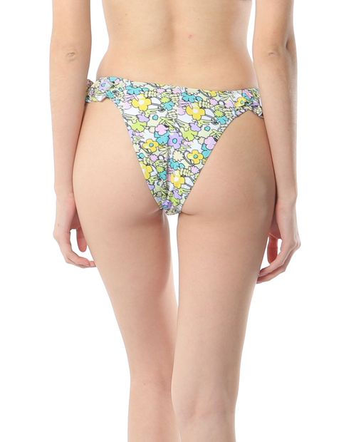 Bikini Orange estampado de cintura corta para mujer