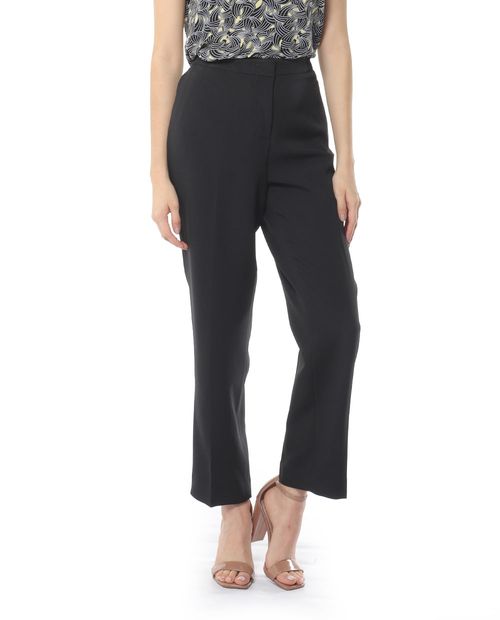 Pantalón Kasper Separates clásico negro de cintura alta para mujer