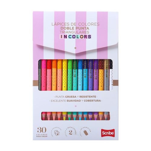 Caja de colores Scribe triangulares 30 unidades