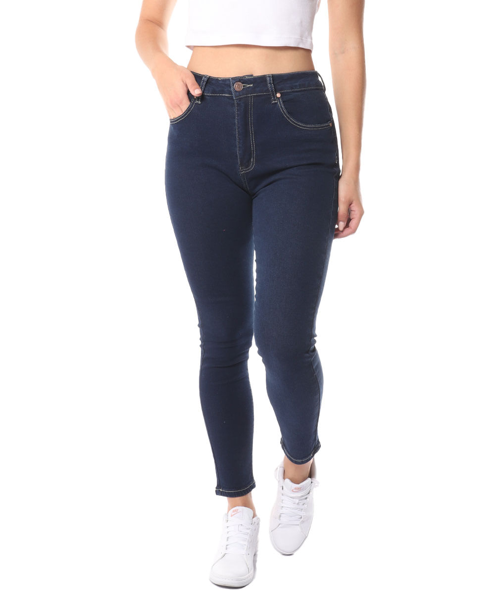 Jeans Red Sand skinny azul de cintura alta para mujer