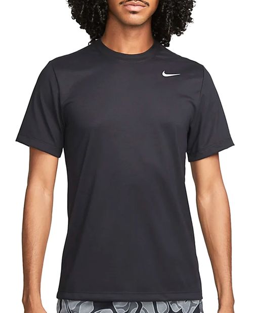 Camiseta deportiva negra sólida para hombre