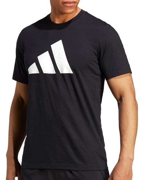 Camiseta deportiva negra estampada para hombre