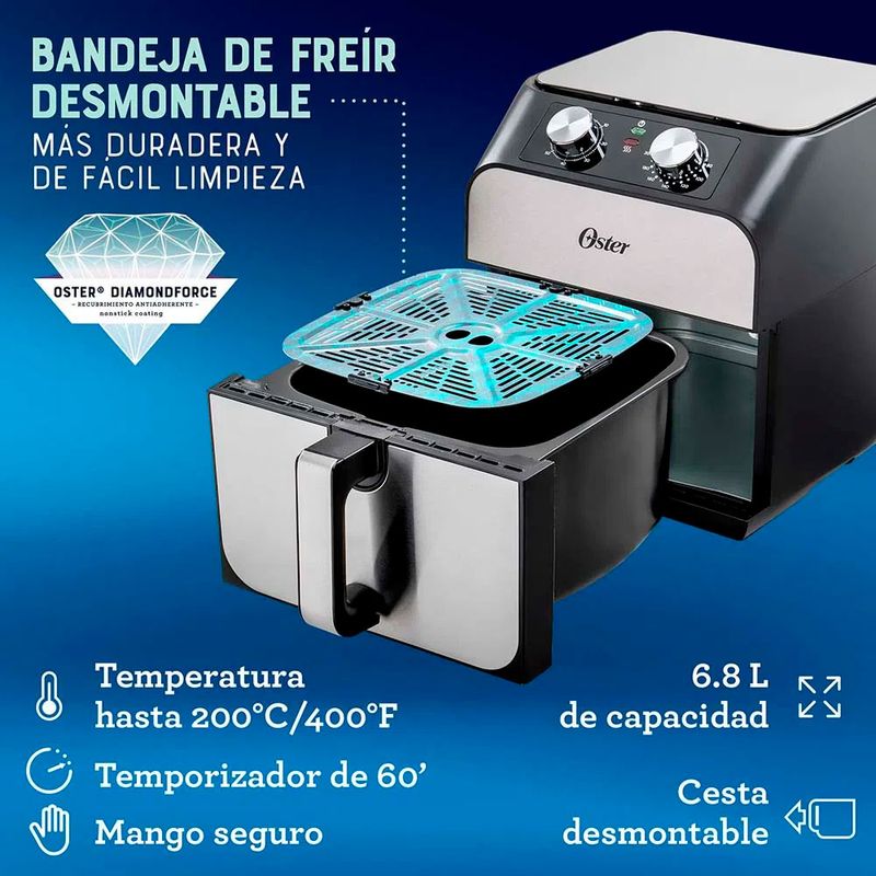 Horno con Freidora de Aire Antiadherente DiamondForce