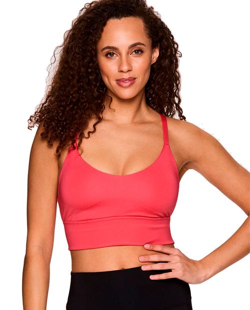 Top deportivo RBX de tirantes rosado para mujer