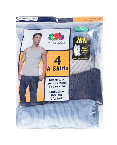 Pack de 4 camisetas interiores Fruit of the Loom colores variados para hombre