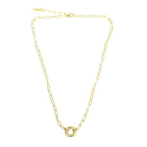 Cadena Plata925 con baño de oro diseño Clip con Eslabón