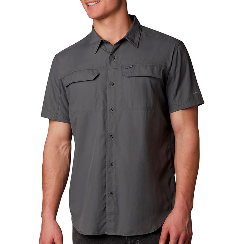 Camisa Columbia PFG gris para hombre