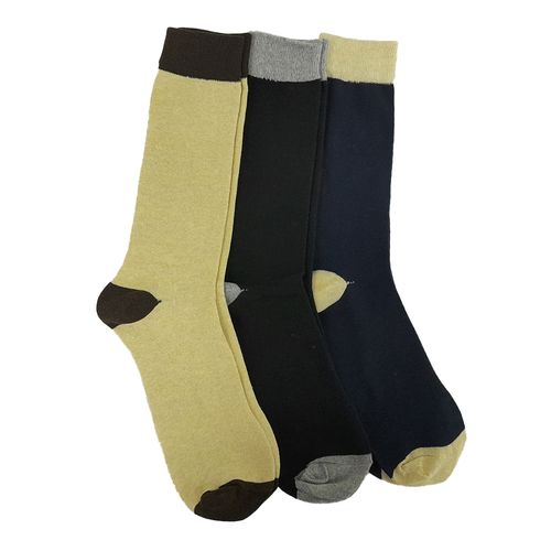 Paquete de 3 pares de calcetines de vestir color block para hombre