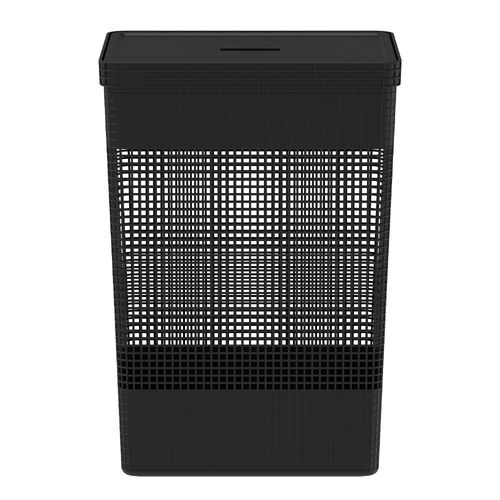 Cesta negra con tapa 49 l