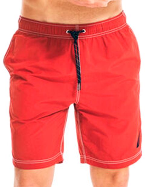 Calzoneta de baño rojo sólido para hombre