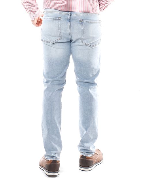 Jeans skinny celeste para hombre