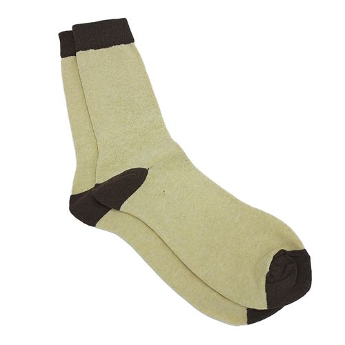 Calcetines de vestir beige liso para hombre