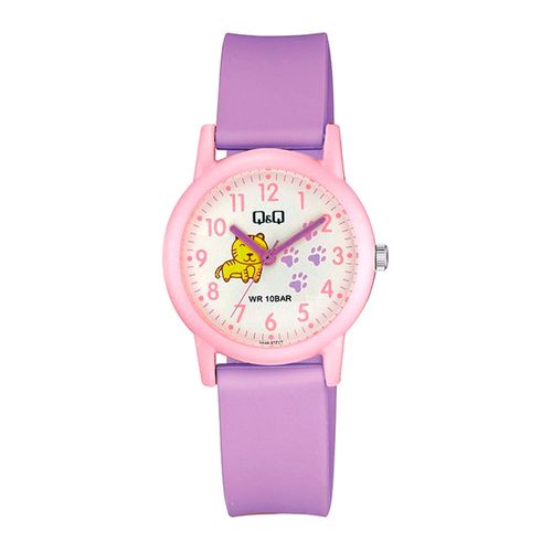 Reloj Q&Q análogo resina morado para niños