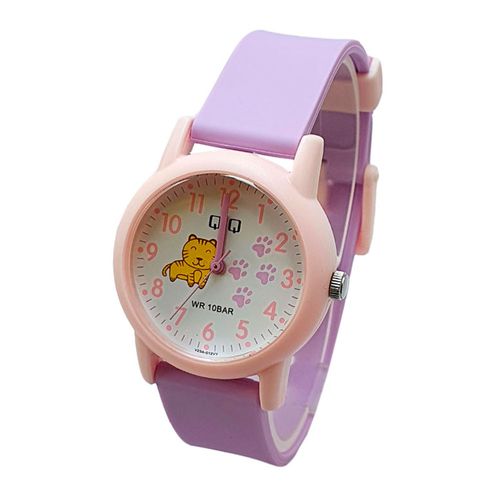 Reloj Q&Q análogo resina morado para niños