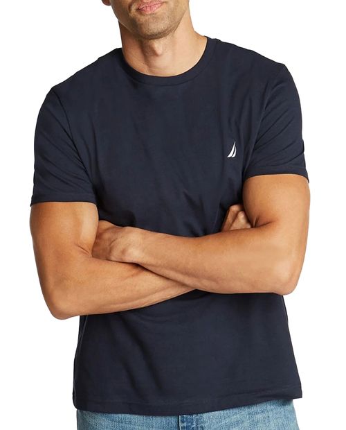 Nautica Camiseta básica navy sólida para hombre