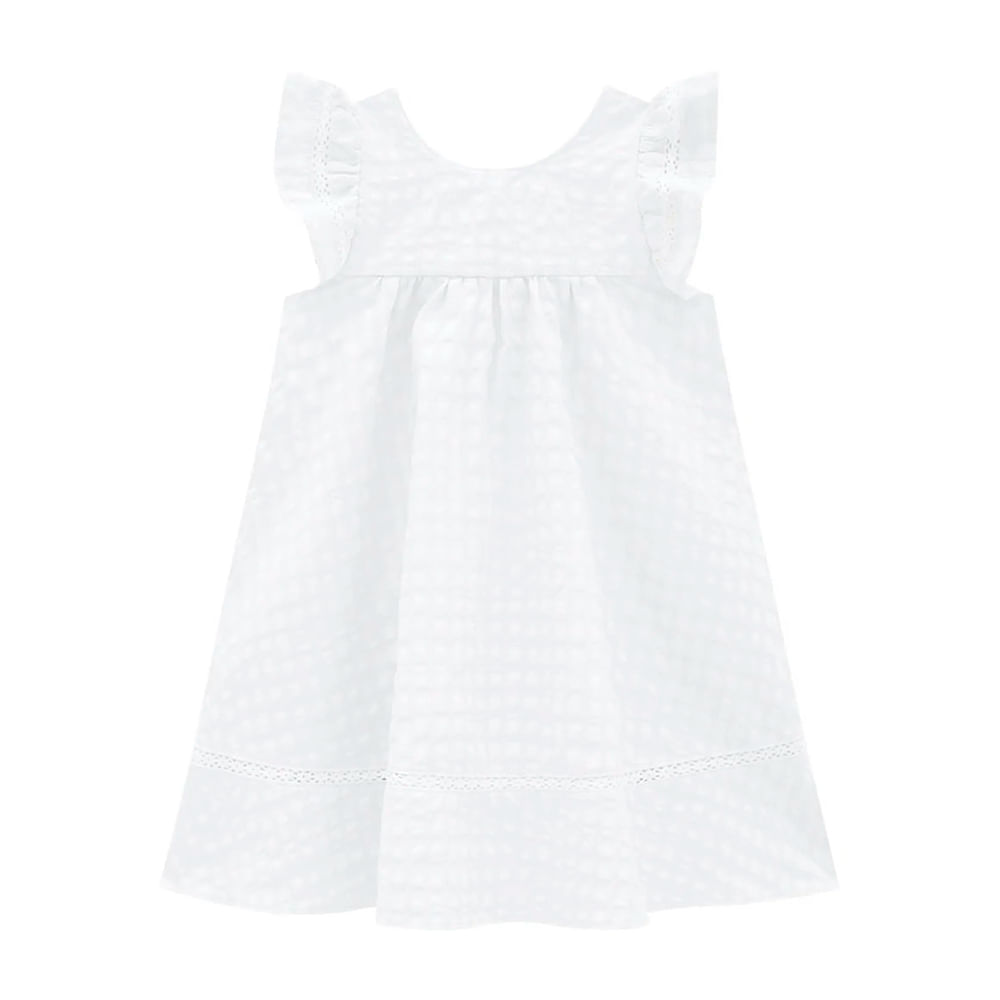 Vestido blanco sólido para niña
