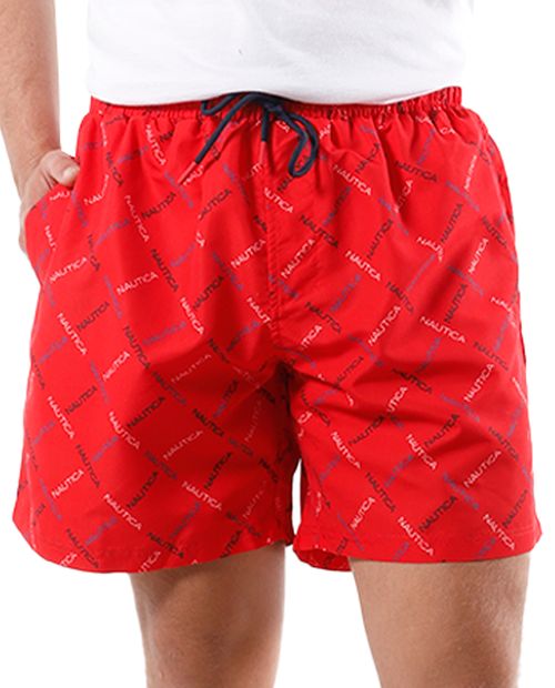 Calzoneta de baño roja estampada para hombre