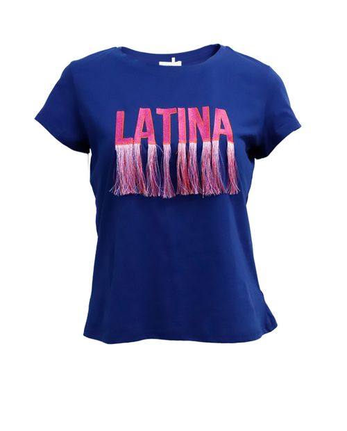 Camiseta Orange manga corta azul para mujer