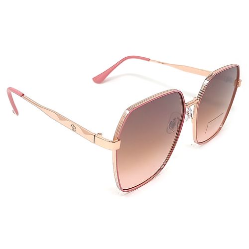 Lente de sol geométrico dorado/rosado para mujer Jessica Simpson
