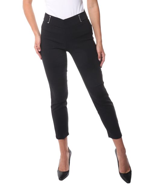 Pantalón Retrology pull on negro de cintura alta para mujer
