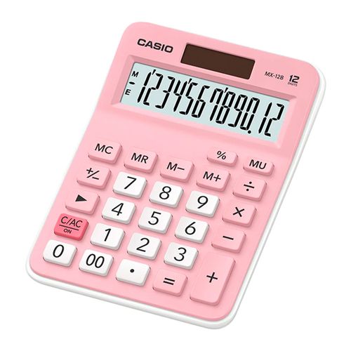 Calculadora de mesa compacta mini 12 dígitos Casio rosada/azul