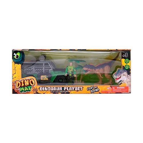 Dino Mat Set Dinosaurio C/Personaje, Vehículo y Accesorios