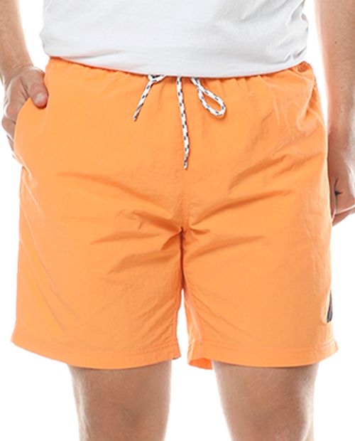 Calzoneta de baño anaranjada bordada para hombre