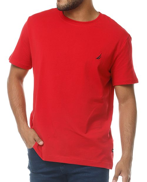 Nautica Camiseta básica roja para hombre