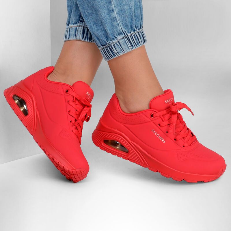 Zapato deportivo casual Skechers rojo para mujer