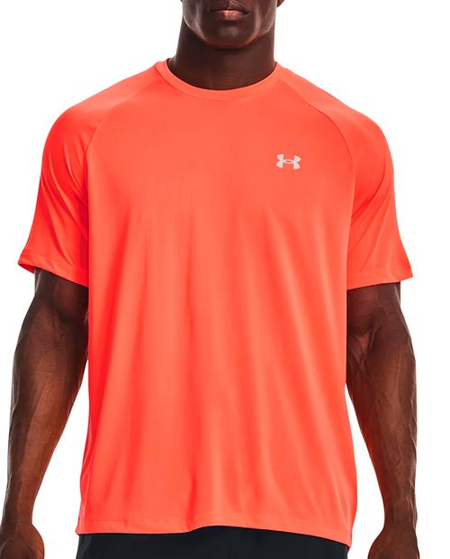 Camiseta deportiva anaranjada estampada para hombre
