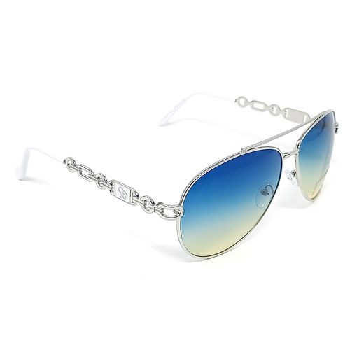Lente de sol Jessica Simpson aviador silver white para mujer