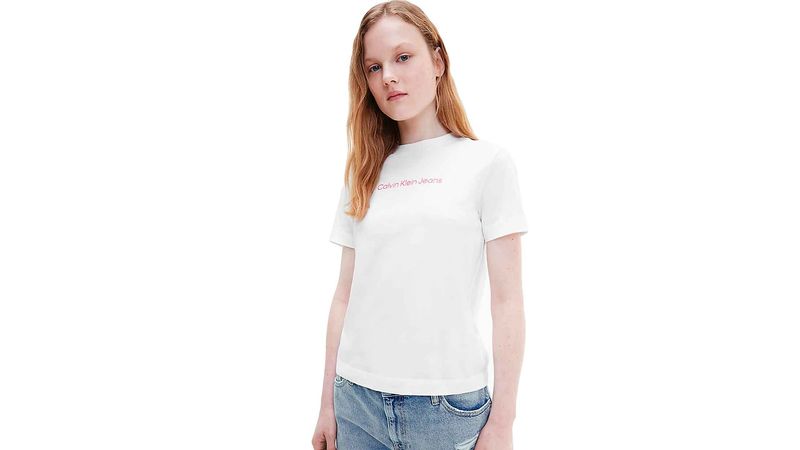 Camiseta Calvin manga corta blanca dama