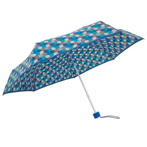 Sombrilla manual azul con estampado