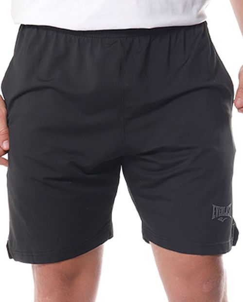 Short deportivo negro sólido para hombre