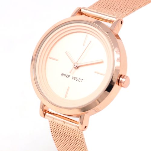 Reloj Nine West análogo metálico oro rosa para mujer