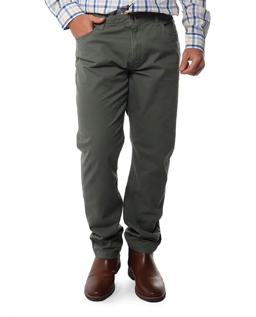 Izod Pantalón 5 pocket verde olivo para hombre