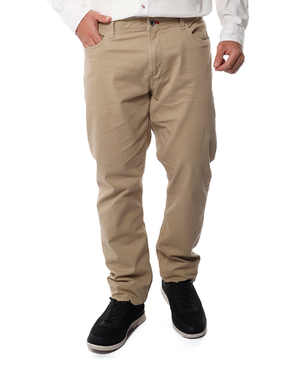 Pantalon chino droit stretch camel homme | La Halle