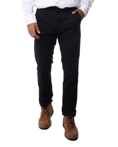 Izod Pantalón casual negro sólido para hombre