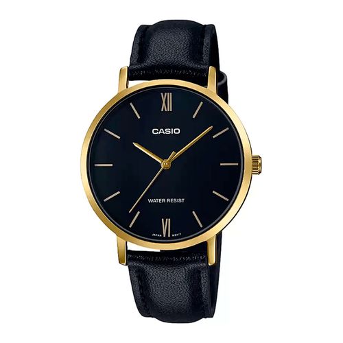 Reloj casio análogo cuero negro para mujer