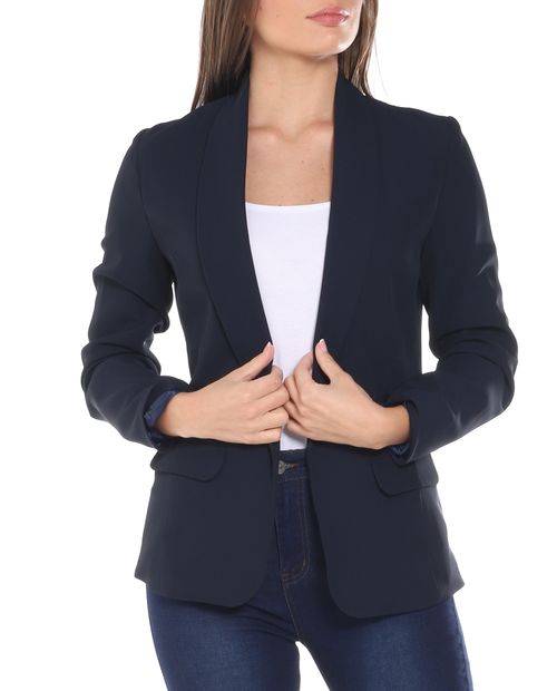 Blazer Nicolle manga larga azul para mujer