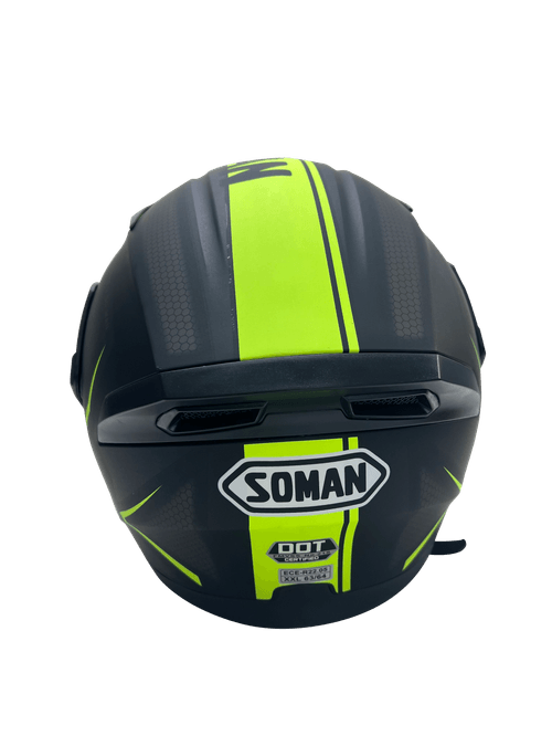 Casco para motocicleta Soman Sm955 - Black Yellow Track