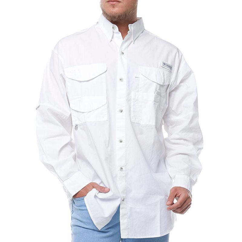 Camisa Columbia PFG blanca para hombre