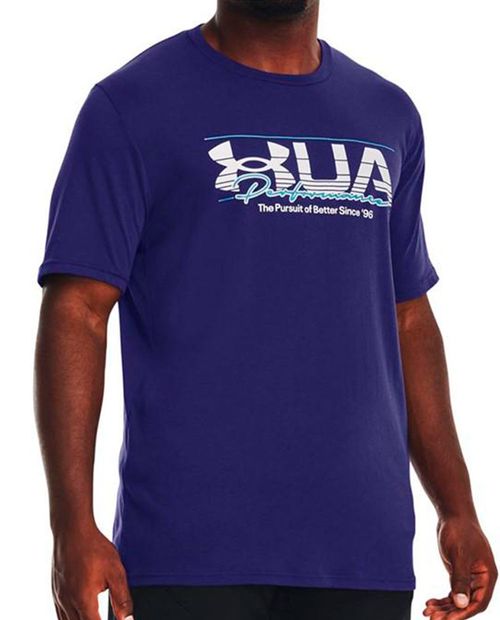 Camiseta deportiva azul estampada Under Armour para hombre